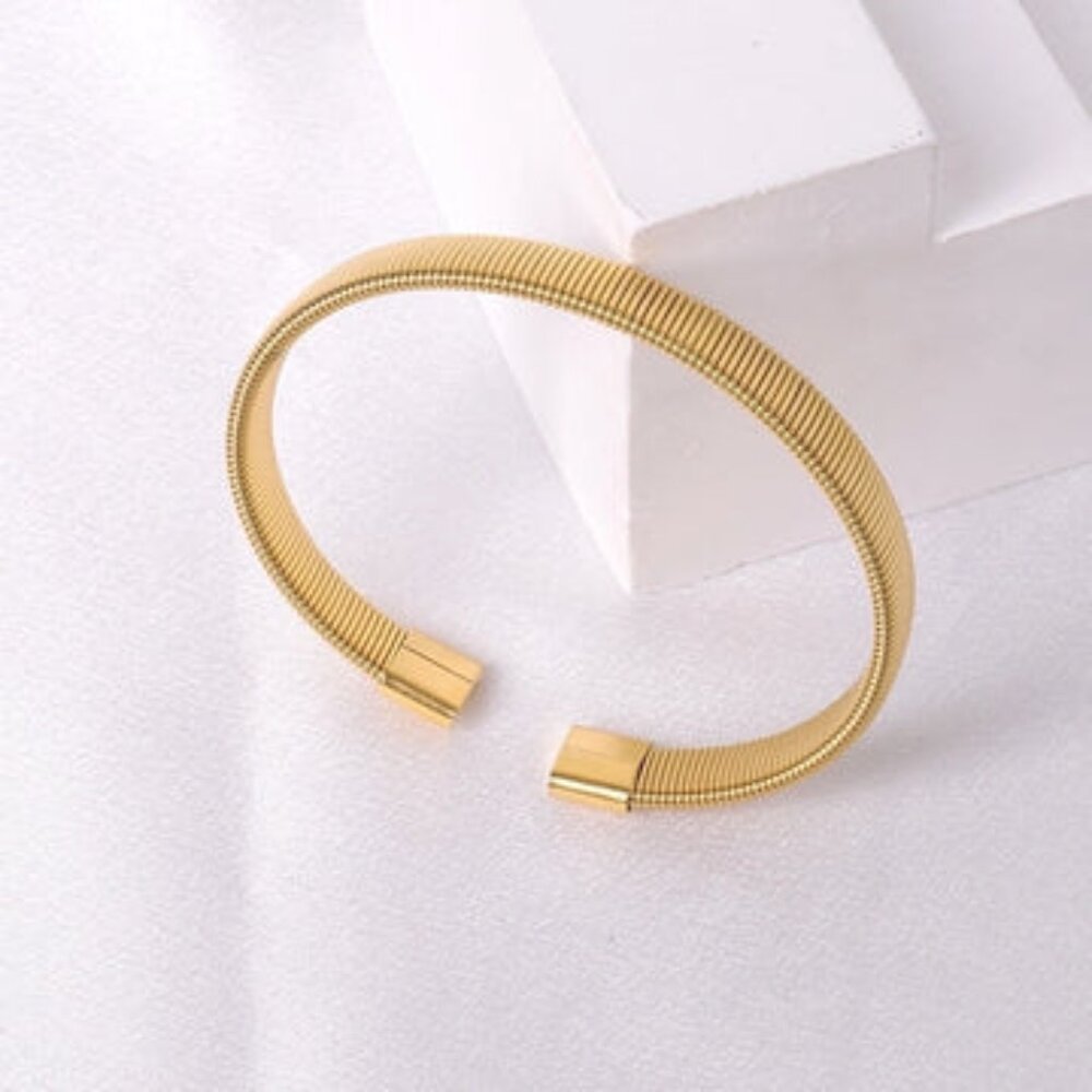 #073 Minimalist Classic Style Titanium Steel Cuff Bracelets
